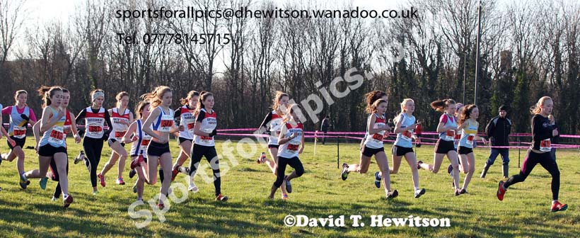 Girls under-15s North Eastern Cross Country Chanpionships. Photo: David T. Hewitson/Sports for All Pics